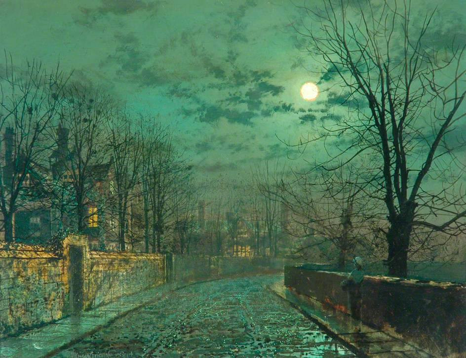 Moonlight Scene near Leeds, 1881